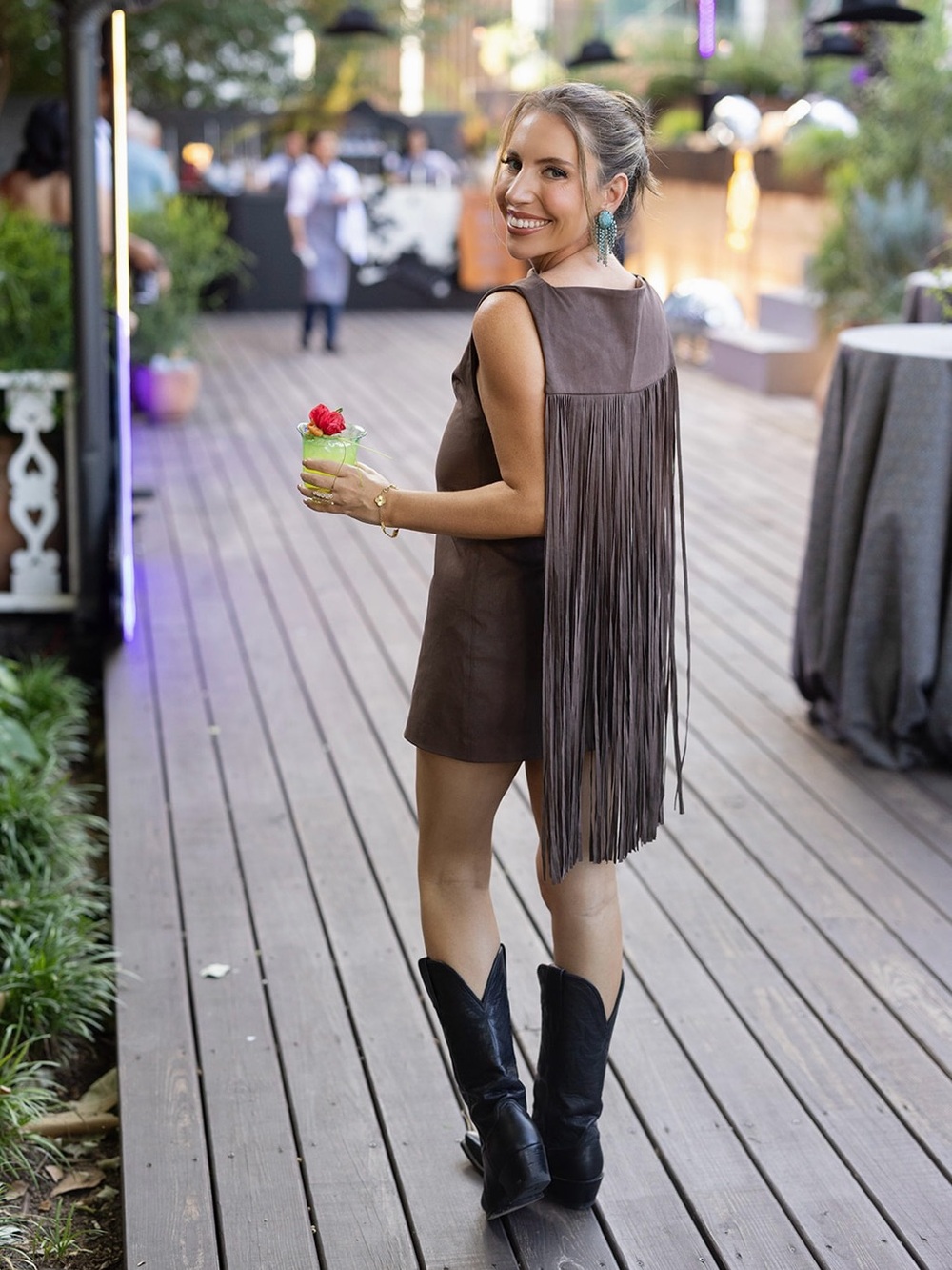 Camila Coelho Brown Suede Fringe Mini Dress - Picture 3 of 4